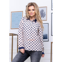 Блузка в горошок на гудзиках для повних