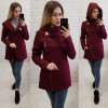 Женское короткое пальто с капюшоном