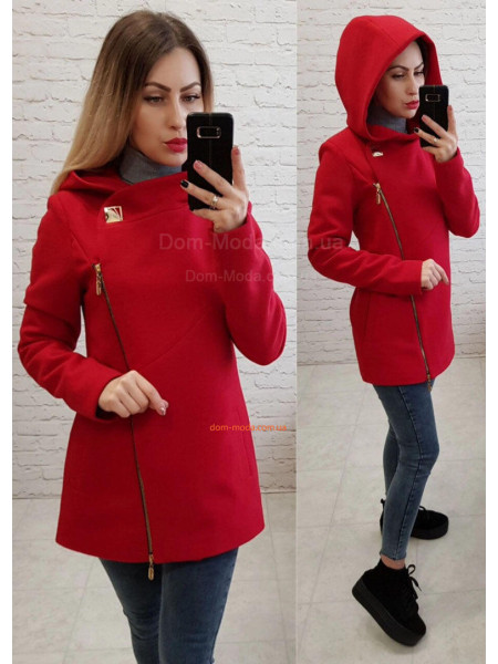 Жіноче коротке пальто з капюшоном