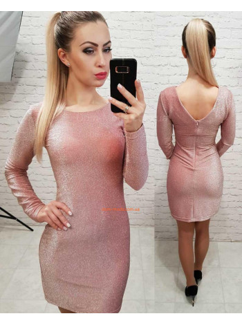 Платье с открытой спиной люрекс