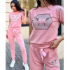 Модный женский костюм спортивный со стразами