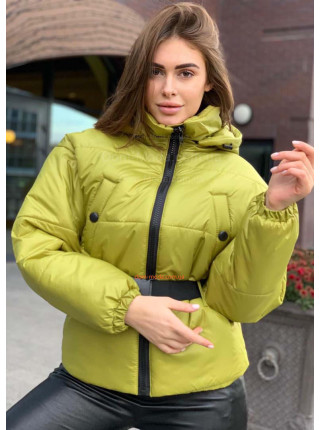 Коротка куртка з високим коміром і поясом