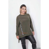 Молодежный женский костюм с кожаными лосинами большого размера