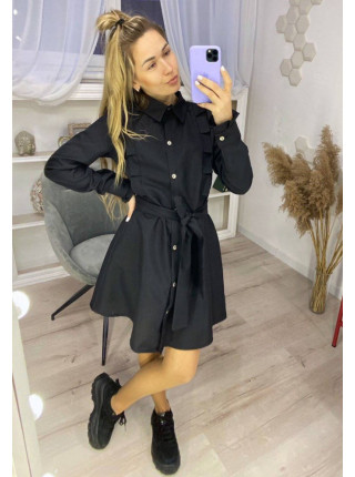 Модне коротке плаття рубашка з поясом