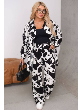 Брючний костюм зі штапелю великого розміру