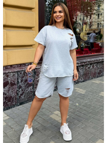 Модний літній спортивний костюм з шортами і футболкою великого розміру