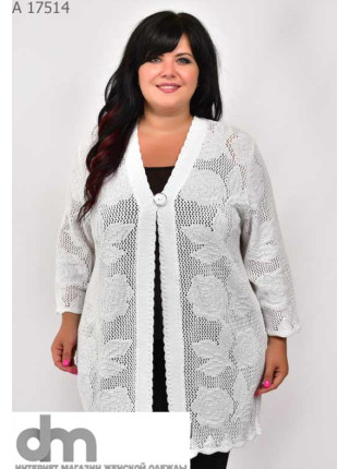 Подовжений в'язаний кардиган для повних 