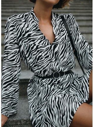 Коротке плаття вільного крою з принтом зебра